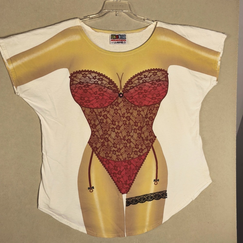 Bikini Figure Cover Up T Shirt‎ Double Sided Beach Summer Red Lace